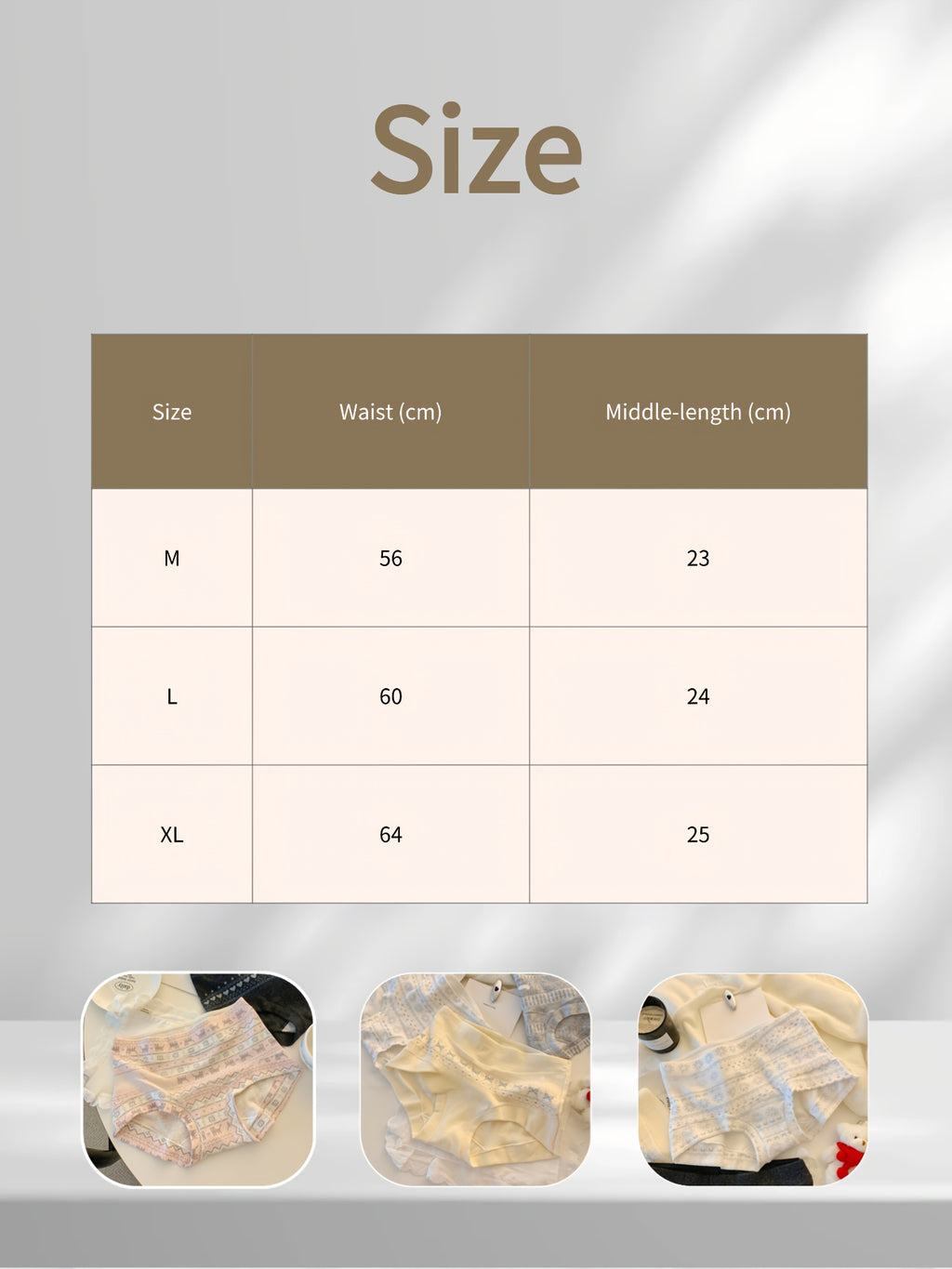 5pcs Fair Isle Style Sweet Panty