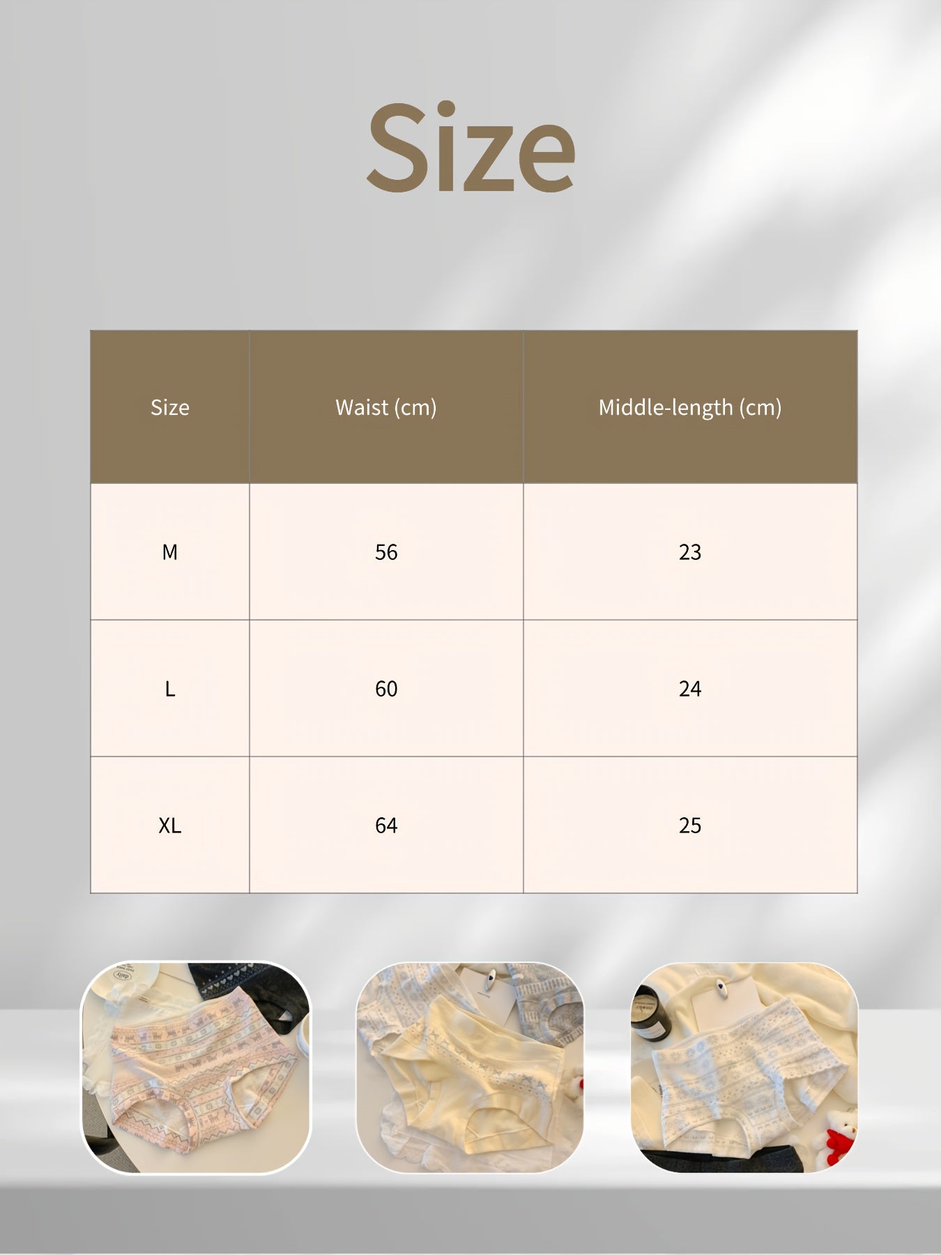 5pcs Fair Isle Style Sweet Panty