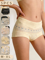 5pcs Fair Isle Style Sweet Panty