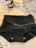 5pcs Fair Isle Style Sweet Panty