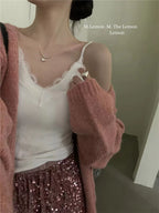 Braces in White Bottoming Sexy Top Fancy Lace