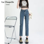 La Chabell Straight-leg Denim Women's Spring & Fall New Arrival Cover Slim Looking Baguette Pants Small Ankle-Length Cigarette Pants