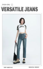 Straight-leg Spring and Autumn Best-Selling High Waist Retro Baguette Denim