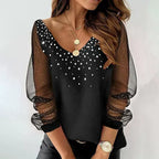 Pullover Tunic Loose Mesh Ladies Jumpsuit Pullover Tunic Loose Top
