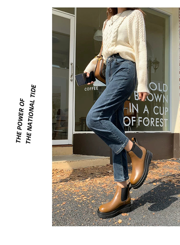 La Chabell Straight-leg Denim Women's Spring & Fall New Arrival Cover Slim Looking Baguette Pants Small Ankle-Length Cigarette Pants