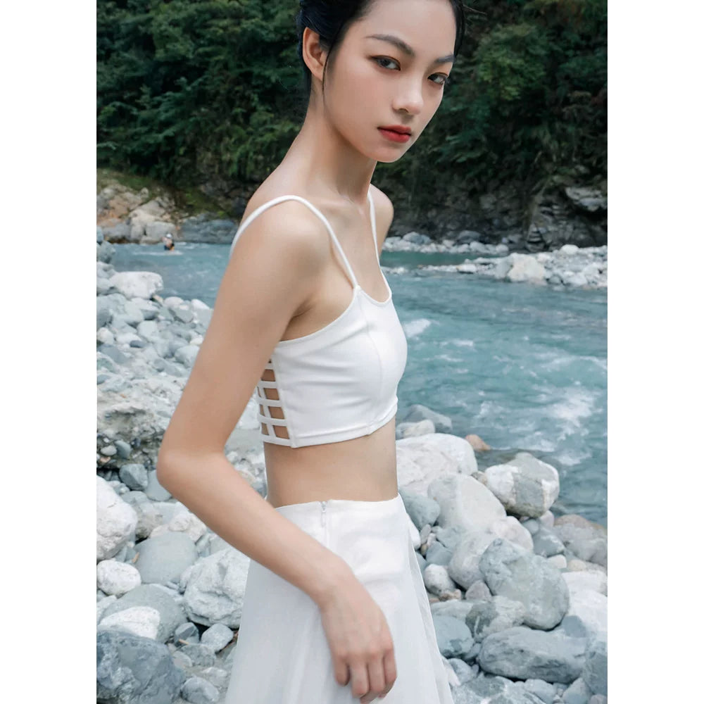 Big Green Dragon Sexy Sling Vest Women's Black and White Summer