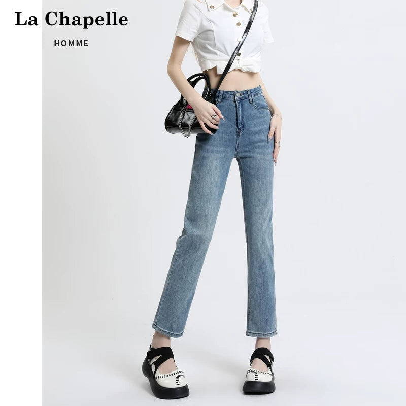 La Chabell Straight-leg Denim Women's Spring & Fall New Arrival Cover Slim Looking Baguette Pants Small Ankle-Length Cigarette Pants