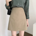All-Match Khaki Slim Looking Short A- line Skirt