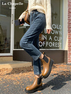 La Chabell Straight-leg Denim Women's Spring & Fall New Arrival Cover Slim Looking Baguette Pants Small Ankle-Length Cigarette Pants