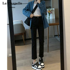 La Chabell Straight-leg Denim Women's Spring & Fall New Arrival Cover Slim Looking Baguette Pants Small Ankle-Length Cigarette Pants