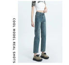Straight-leg Spring and Autumn Best-Selling High Waist Retro Baguette Denim