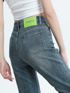 Straight-leg Spring and Autumn Best-Selling High Waist Retro Baguette Denim