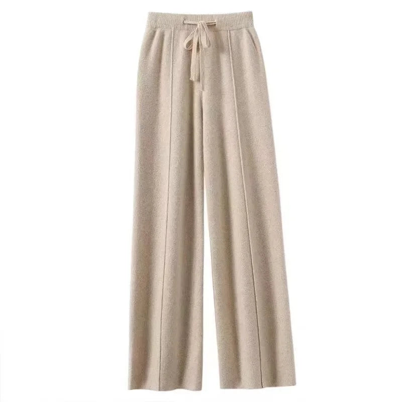 Merino Wool Knitted Wide Leg Pants