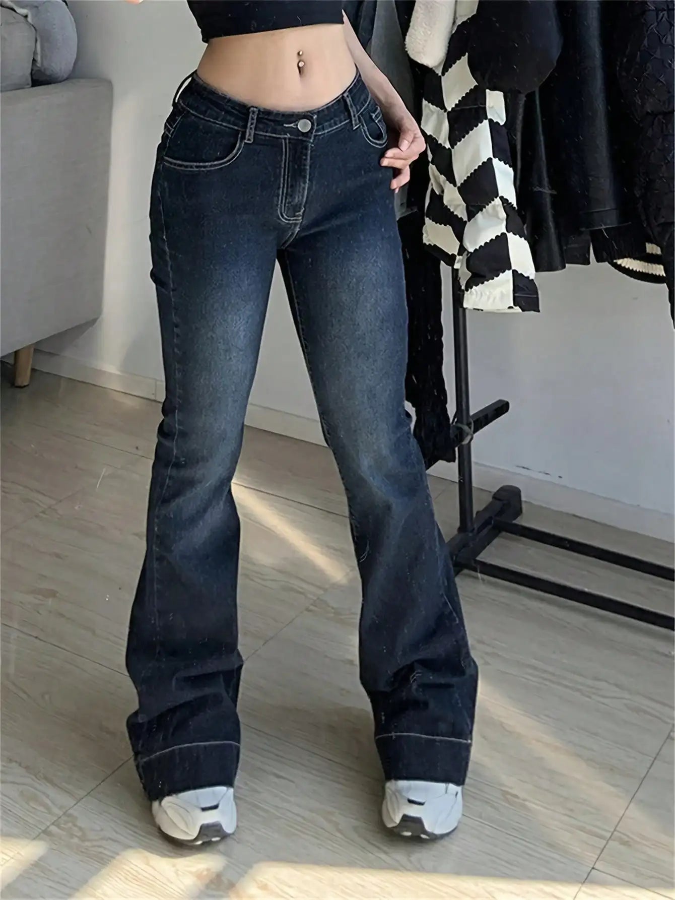 Y2K Low Rise Wide Leg Jeans