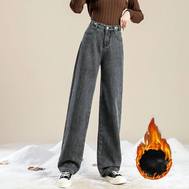 Thermal Plush High Waist Jeans
