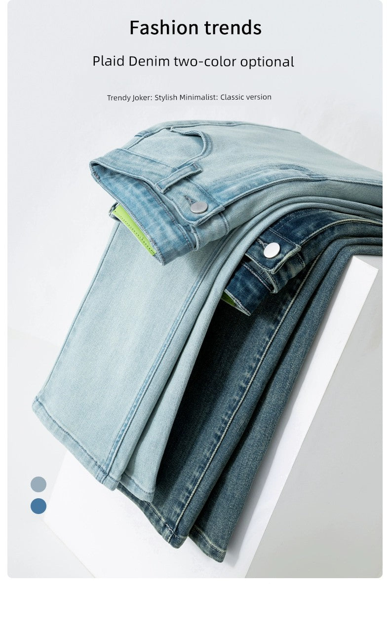 Straight-leg Spring and Autumn Best-Selling High Waist Retro Baguette Denim