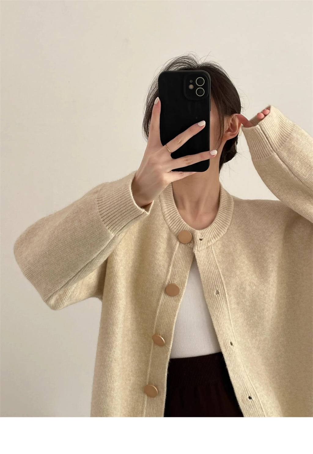 AOSSVIAO Women Cardigans Sweater O-neck Autumn Winter Knitted Loose Cardigans Solid Single Breasted Womens Sweaters