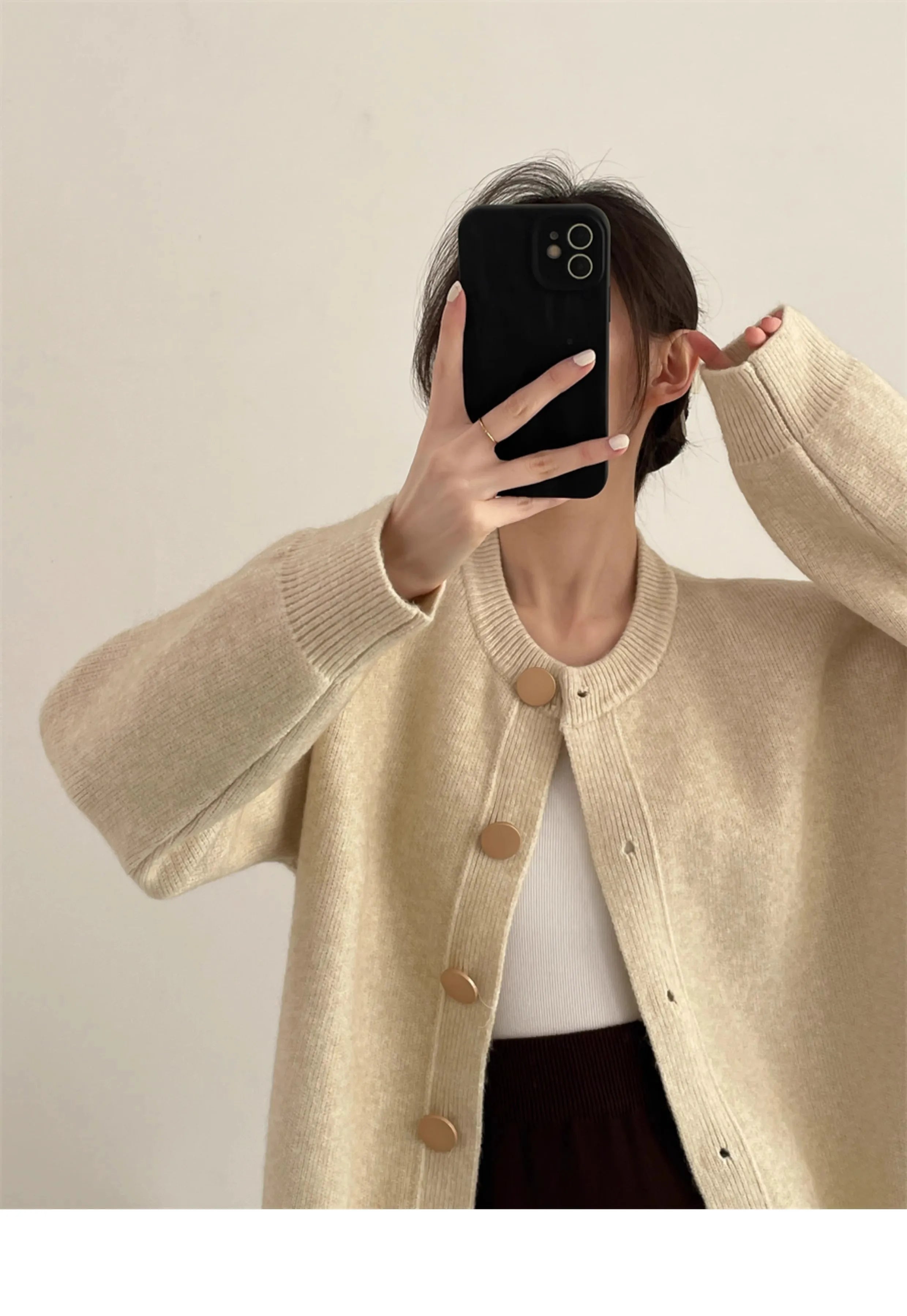 AOSSVIAO Women Cardigans Sweater O-neck Autumn Winter Knitted Loose Cardigans Solid Single Breasted Womens Sweaters