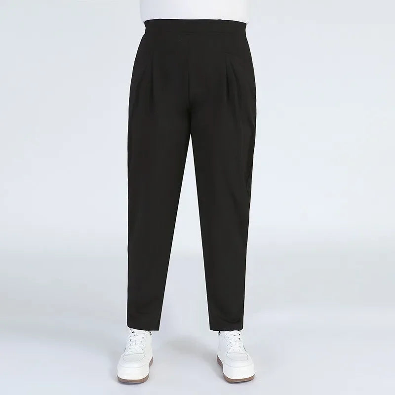 Black Plus Size Women Casual Pants  7XL 9XL Elastic Loose Ankle-Length 150KG Female Trousers High Waist Sweatpants Pencil Pants