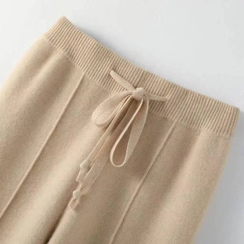 Merino Wool Knitted Wide Leg Pants