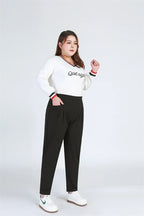 Black Plus Size Women Casual Pants  7XL 9XL Elastic Loose Ankle-Length 150KG Female Trousers High Waist Sweatpants Pencil Pants