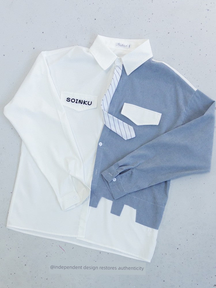 Blue and White Shirt