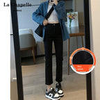 La Chabell Straight-leg Denim Women's Spring & Fall New Arrival Cover Slim Looking Baguette Pants Small Ankle-Length Cigarette Pants