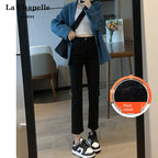 La Chabell Straight-leg Denim Women's Spring & Fall New Arrival Cover Slim Looking Baguette Pants Small Ankle-Length Cigarette Pants