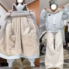 American New High Street Devil Cat Claw Embroidered Coat Y2K Korean Version Warm Mountain Carving Cotton-padded Jacket Couple