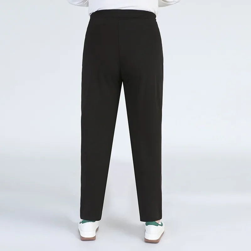 Black Plus Size Women Casual Pants  7XL 9XL Elastic Loose Ankle-Length 150KG Female Trousers High Waist Sweatpants Pencil Pants