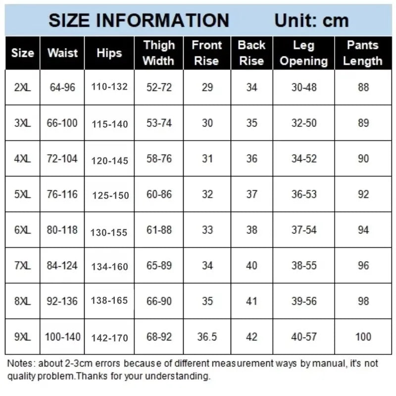 Black Plus Size Women Casual Pants  7XL 9XL Elastic Loose Ankle-Length 150KG Female Trousers High Waist Sweatpants Pencil Pants
