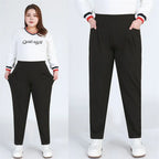 Black Plus Size Women Casual Pants  7XL 9XL Elastic Loose Ankle-Length 150KG Female Trousers High Waist Sweatpants Pencil Pants