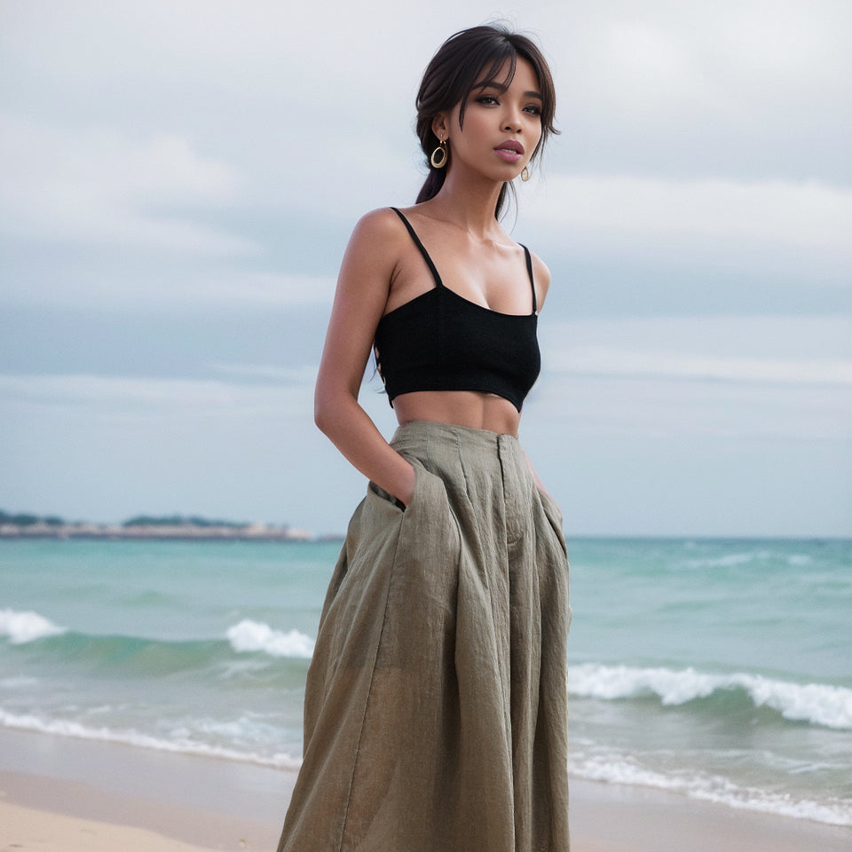 Big Green Dragon Sexy Sling Vest Women's Black and White Summer