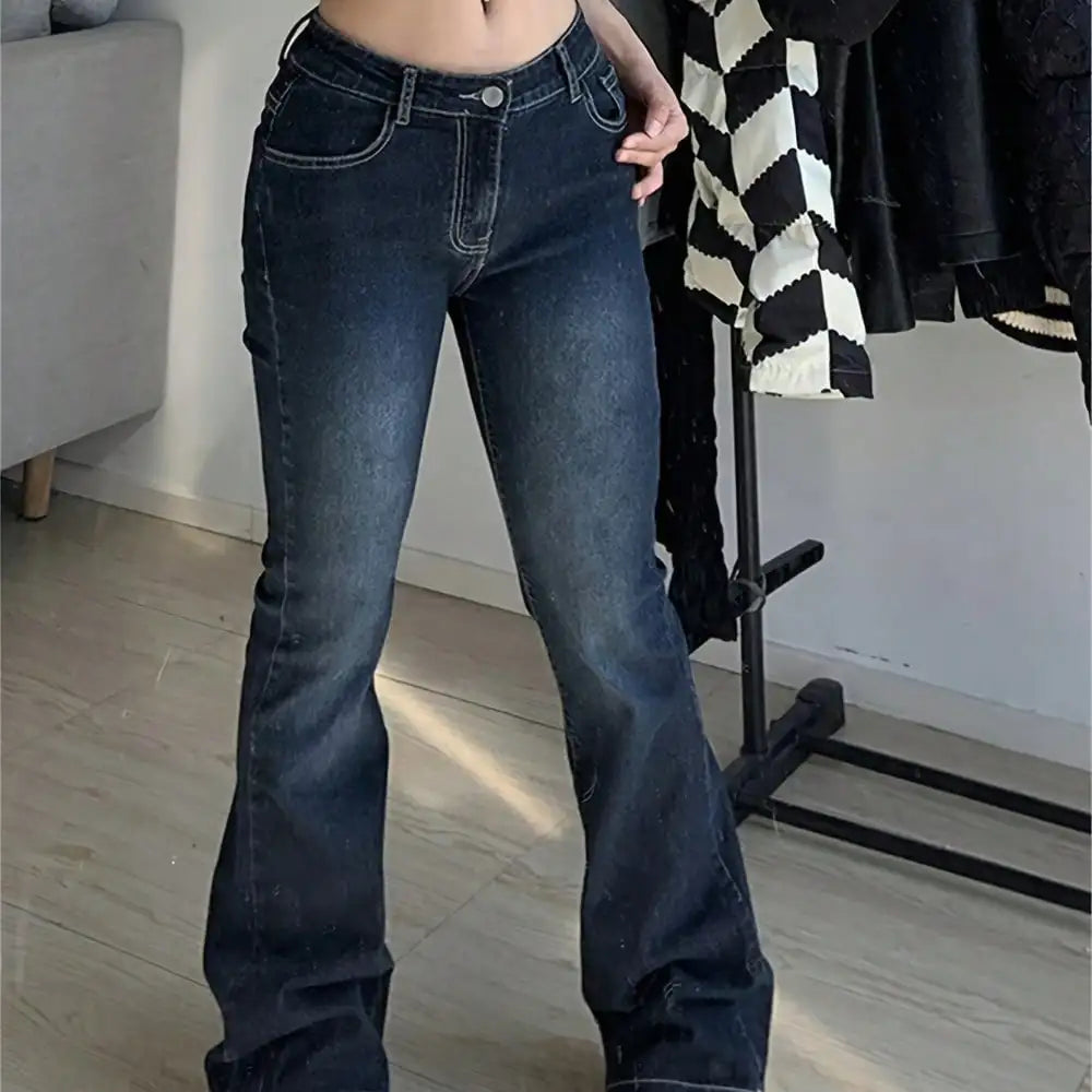 Y2K Low Rise Wide Leg Jeans
