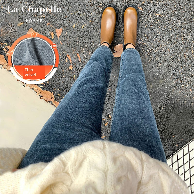 La Chabell Straight-leg Denim Women's Spring & Fall New Arrival Cover Slim Looking Baguette Pants Small Ankle-Length Cigarette Pants