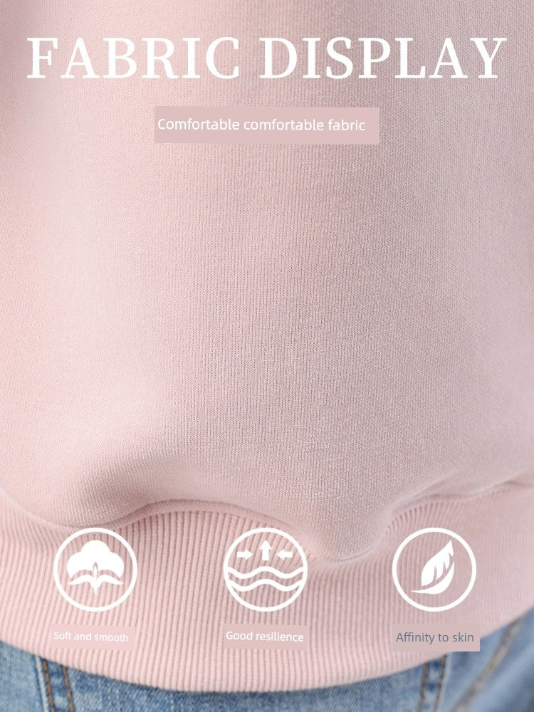 round-Neck Non-Hoodie White Autumn Clothing Thin Casual Sweatshirt