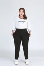 Black Plus Size Women Casual Pants  7XL 9XL Elastic Loose Ankle-Length 150KG Female Trousers High Waist Sweatpants Pencil Pants