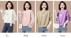 round-Neck Non-Hoodie White Autumn Clothing Thin Casual Sweatshirt