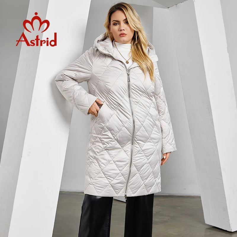 Astrid Women's Winter Jacket 2023 Plus Size Women Parka Long Thick Bio Down Jackets Hooded Diamond Quilted Coat Female Clothing