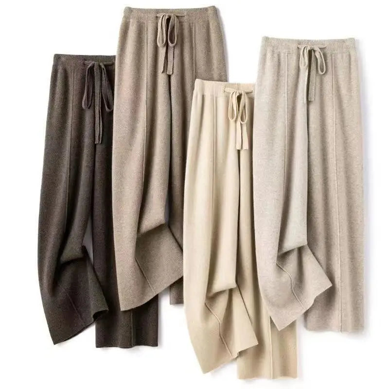 Merino Wool Knitted Wide Leg Pants