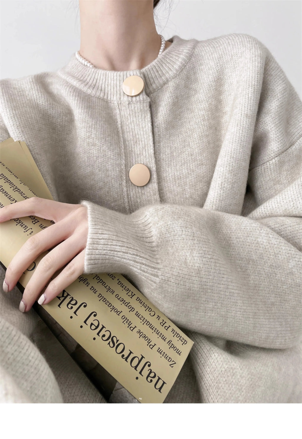 AOSSVIAO Women Cardigans Sweater O-neck Autumn Winter Knitted Loose Cardigans Solid Single Breasted Womens Sweaters