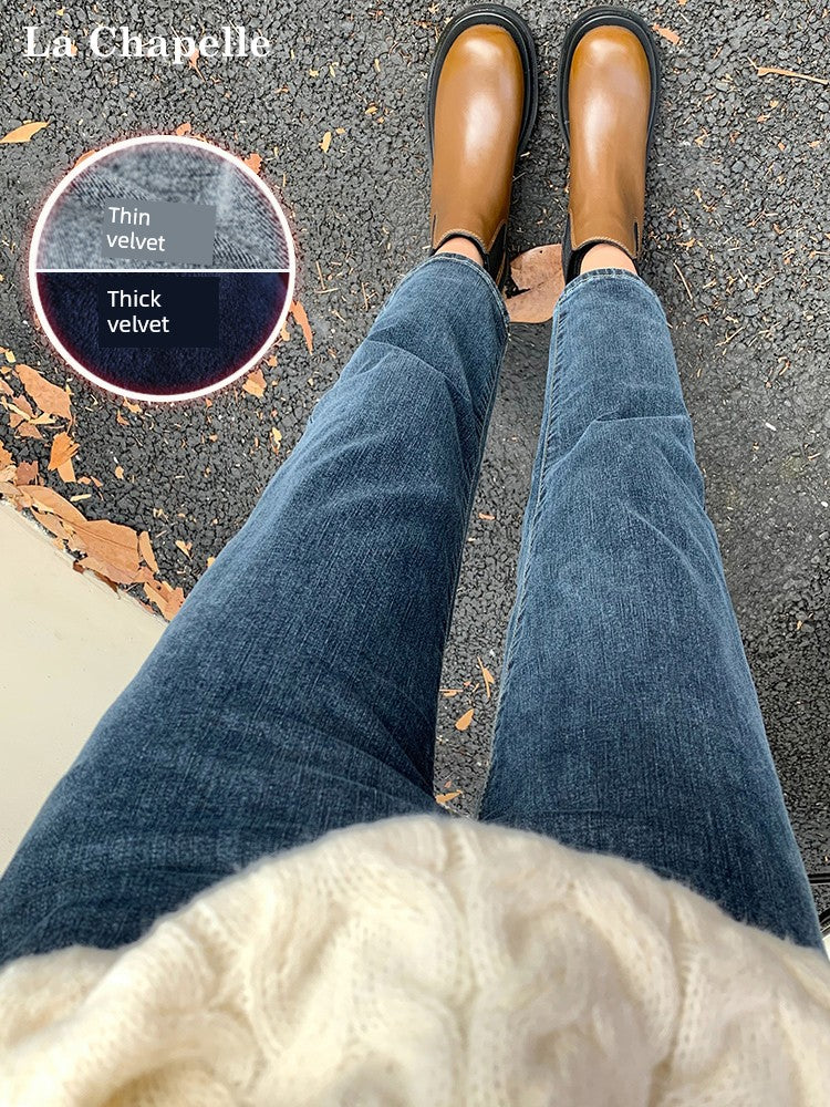 La Chabell Straight-leg Denim Women's Spring & Fall New Arrival Cover Slim Looking Baguette Pants Small Ankle-Length Cigarette Pants