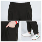 Black Plus Size Women Casual Pants  7XL 9XL Elastic Loose Ankle-Length 150KG Female Trousers High Waist Sweatpants Pencil Pants