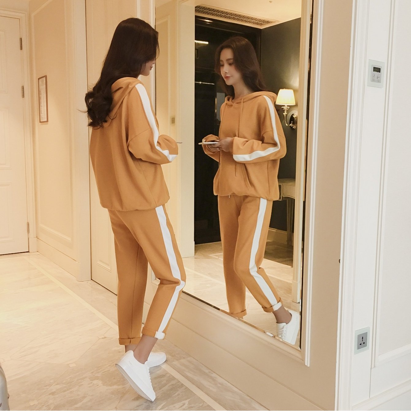 Loose BF Hooded Two-Piece Set