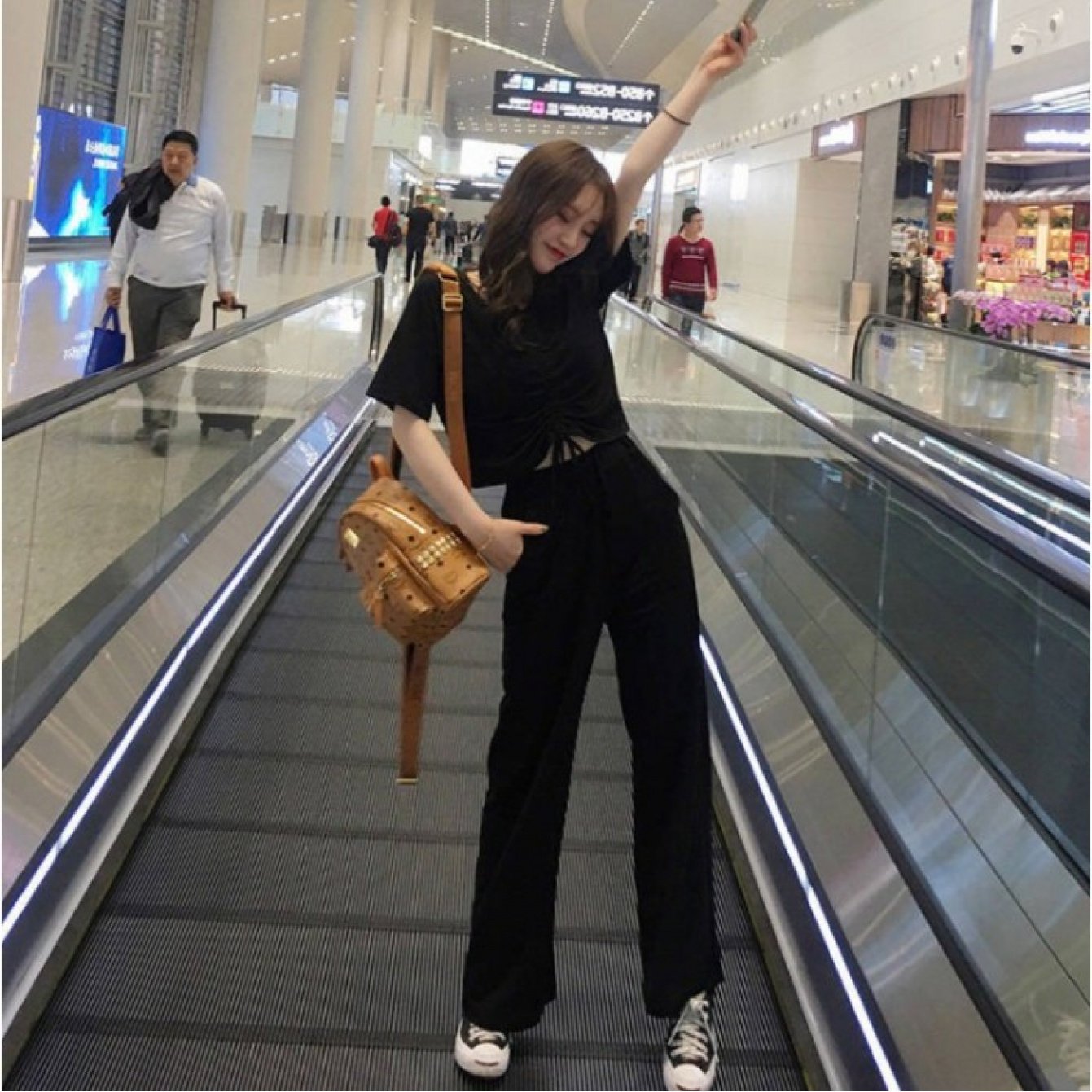 V-neck Short Sleeve Top and Wide-leg Pants Set